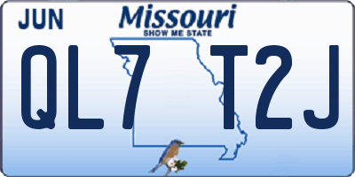MO license plate QL7T2J
