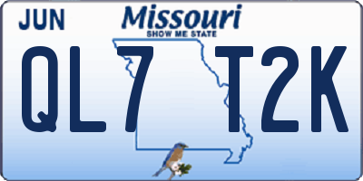 MO license plate QL7T2K
