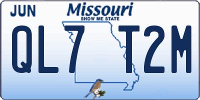 MO license plate QL7T2M
