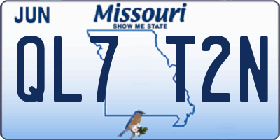 MO license plate QL7T2N