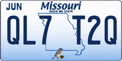 MO license plate QL7T2Q