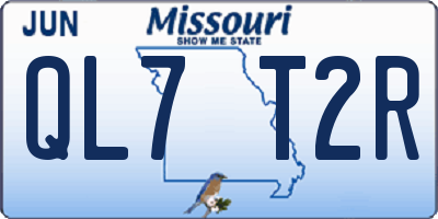 MO license plate QL7T2R
