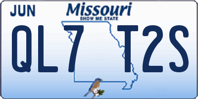 MO license plate QL7T2S