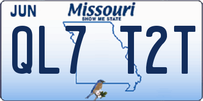 MO license plate QL7T2T