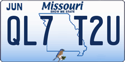 MO license plate QL7T2U