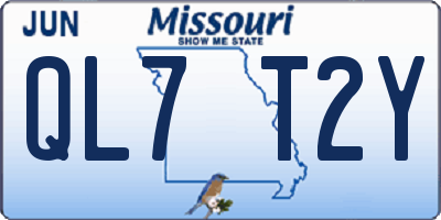 MO license plate QL7T2Y