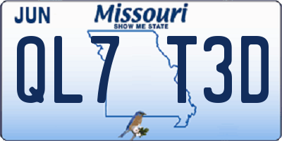 MO license plate QL7T3D