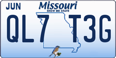 MO license plate QL7T3G
