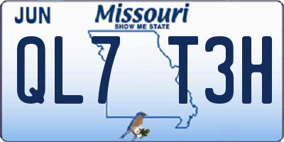 MO license plate QL7T3H