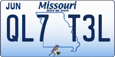 MO license plate QL7T3L