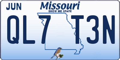 MO license plate QL7T3N