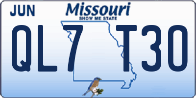 MO license plate QL7T3O