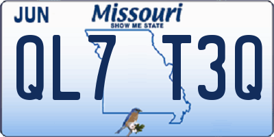 MO license plate QL7T3Q
