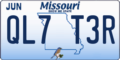 MO license plate QL7T3R