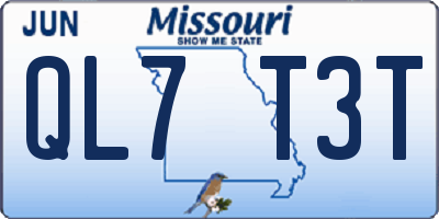 MO license plate QL7T3T