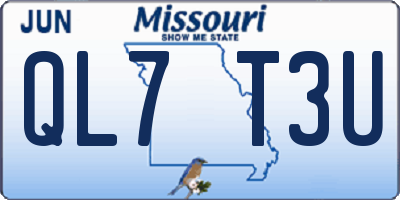 MO license plate QL7T3U