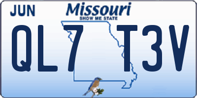 MO license plate QL7T3V