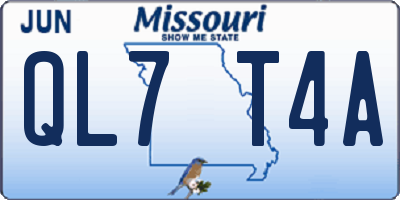 MO license plate QL7T4A