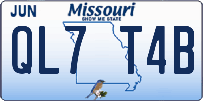 MO license plate QL7T4B