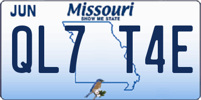MO license plate QL7T4E
