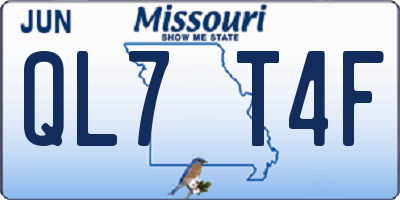 MO license plate QL7T4F