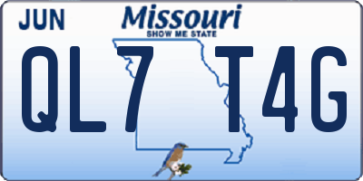 MO license plate QL7T4G