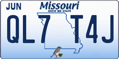 MO license plate QL7T4J