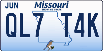 MO license plate QL7T4K