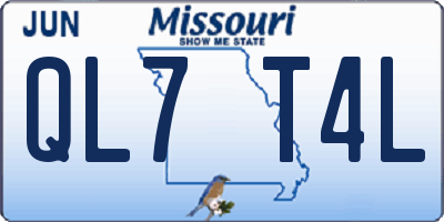 MO license plate QL7T4L