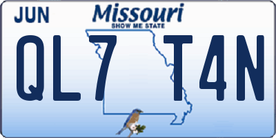 MO license plate QL7T4N