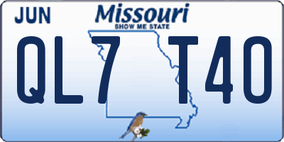 MO license plate QL7T4O