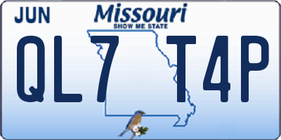 MO license plate QL7T4P