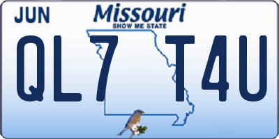 MO license plate QL7T4U