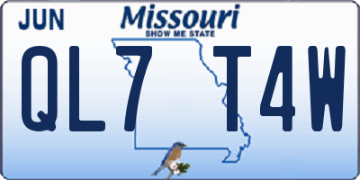 MO license plate QL7T4W