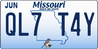 MO license plate QL7T4Y