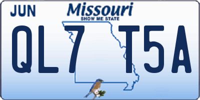 MO license plate QL7T5A