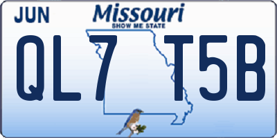 MO license plate QL7T5B