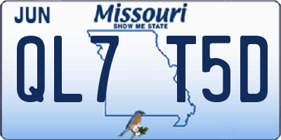 MO license plate QL7T5D