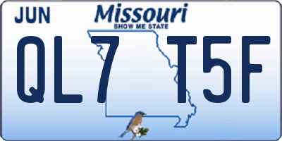 MO license plate QL7T5F