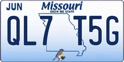 MO license plate QL7T5G