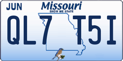 MO license plate QL7T5I