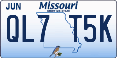 MO license plate QL7T5K