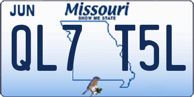 MO license plate QL7T5L