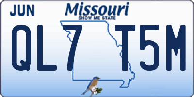 MO license plate QL7T5M