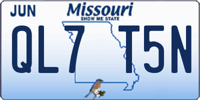 MO license plate QL7T5N