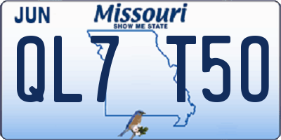MO license plate QL7T5O