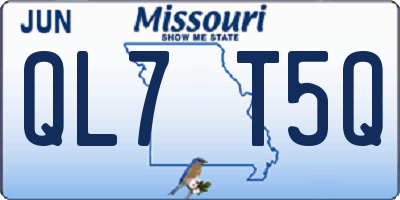 MO license plate QL7T5Q