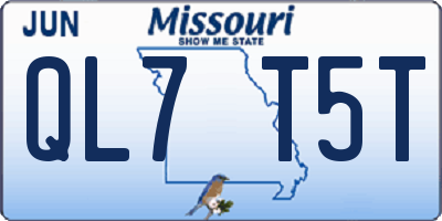 MO license plate QL7T5T