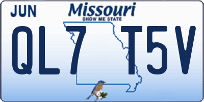 MO license plate QL7T5V