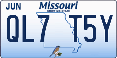 MO license plate QL7T5Y